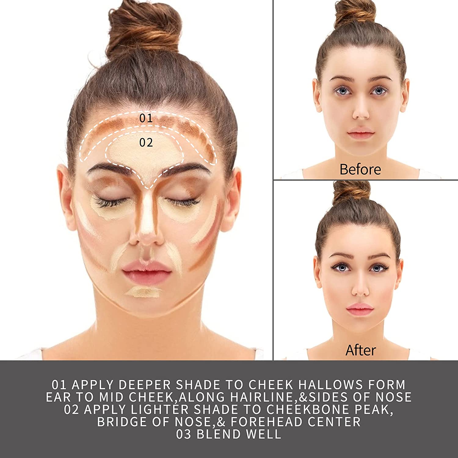 Foundation Stick, Shading Contour Stick for Makeup that Effortlessly Covers Contours, Provides Pleas