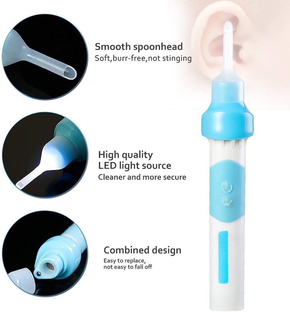Ear Wax Removal Kit, Safe Ear Cleaner, Electric Earwax Removal Tools, Ear Vacuum Cleaner, 2 Types Ea
