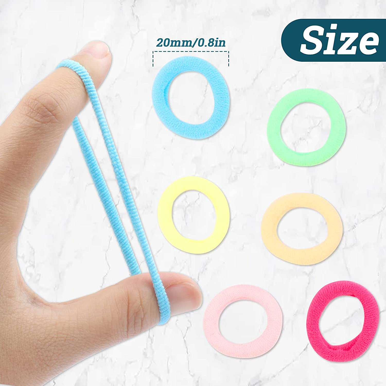 YEEPSYS Kids Hair Ties, 100 pcs Toddler Elastic Hair Bands for Girls and Kids, Multicolor Small Seam