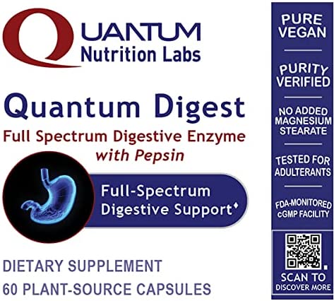 Quantum Digest - Digestion Enzymes for Digestion Support - Aid in The Breakdown of Carbohydrates, Pr