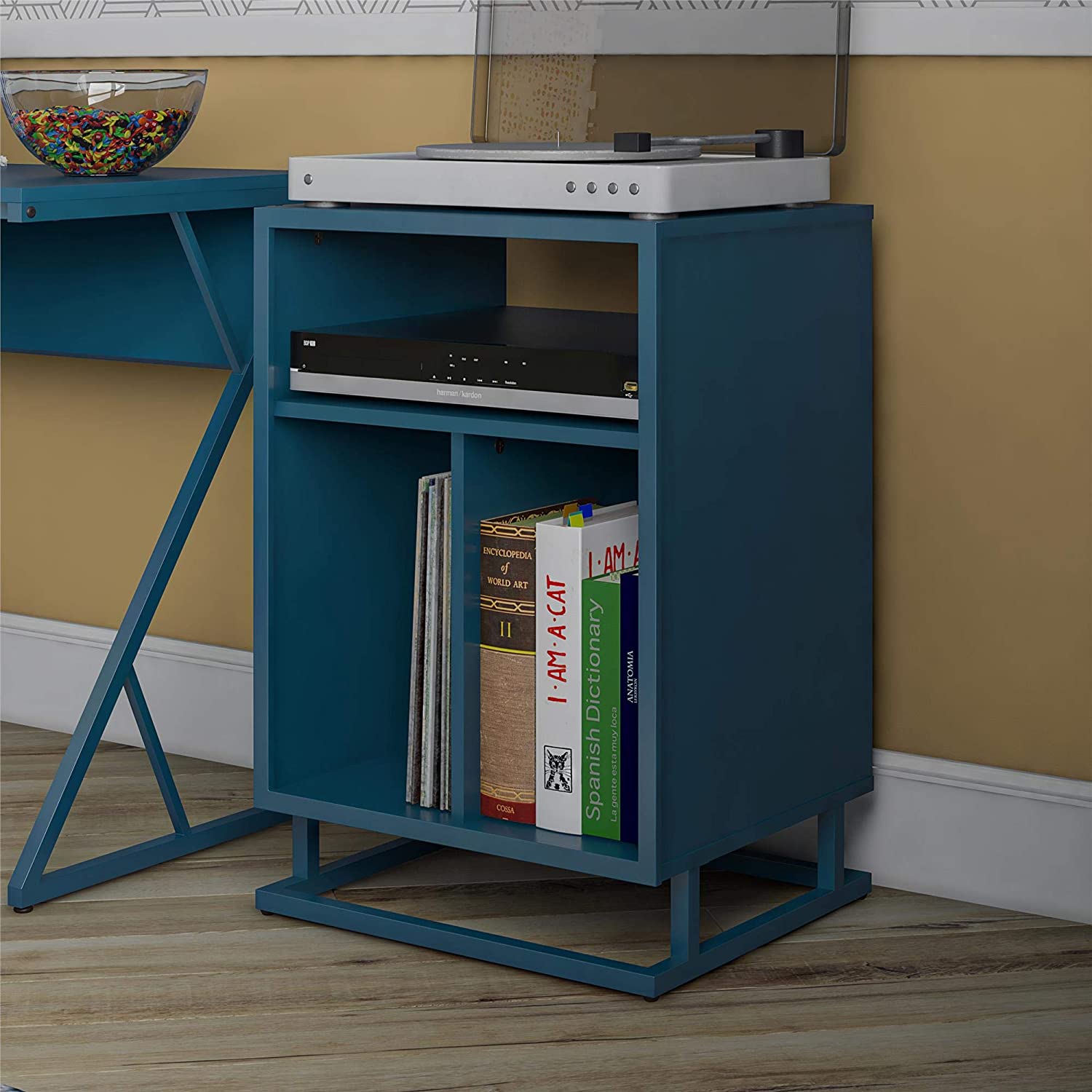 Novogratz Regal, Blue Turntable Stand