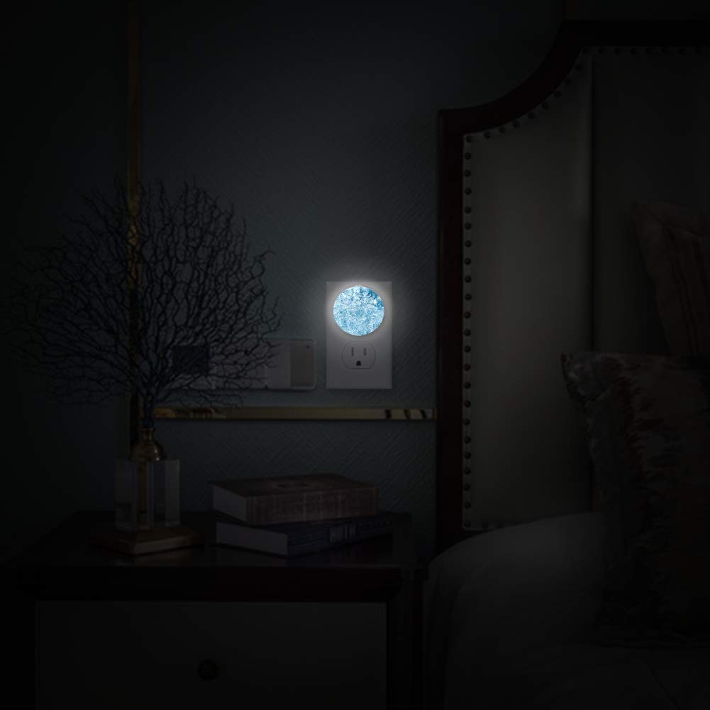 Night Light Plug in Wall Abstract Bright Feather Baby Night Light with Dusk-to-Dawn Sensor 2 Pack