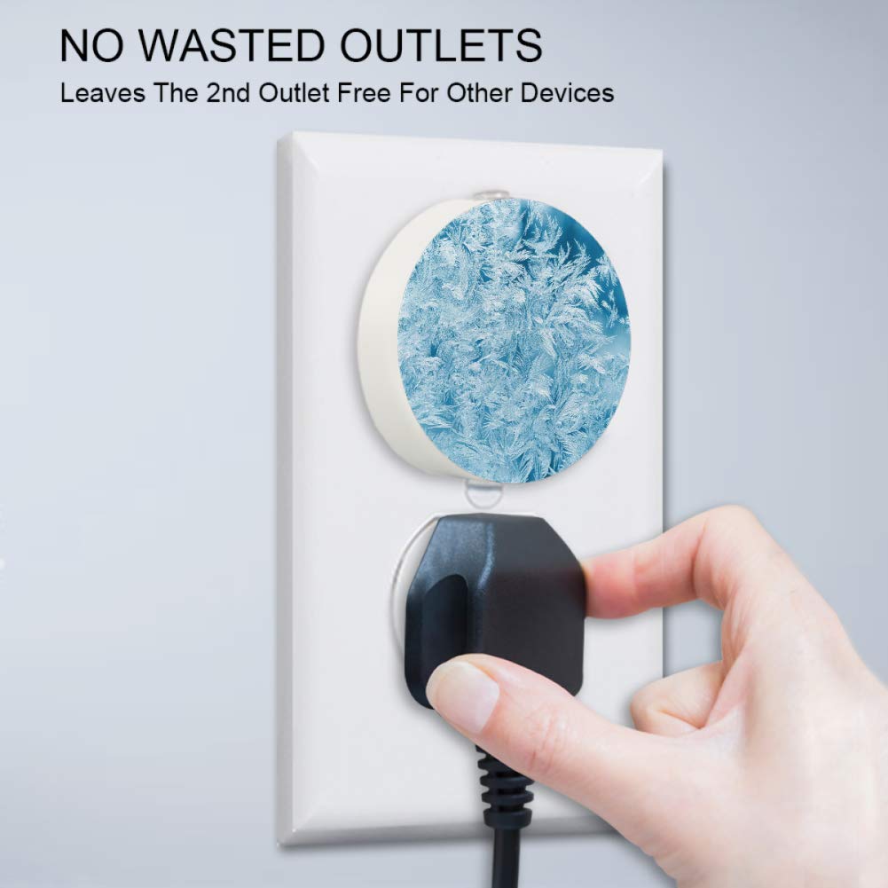 Night Light Plug in Wall Abstract Bright Feather Baby Night Light with Dusk-to-Dawn Sensor 2 Pack