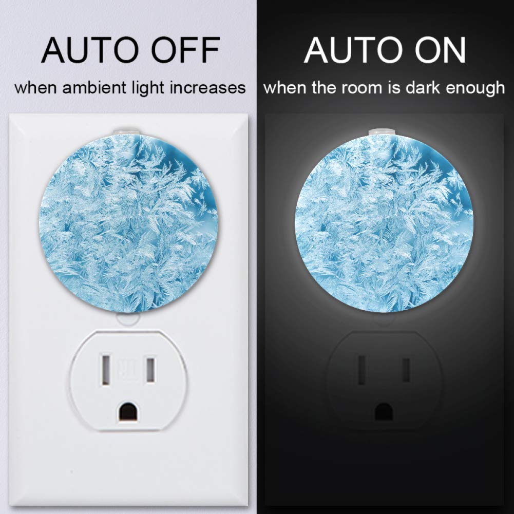 Night Light Plug in Wall Abstract Bright Feather Baby Night Light with Dusk-to-Dawn Sensor 2 Pack