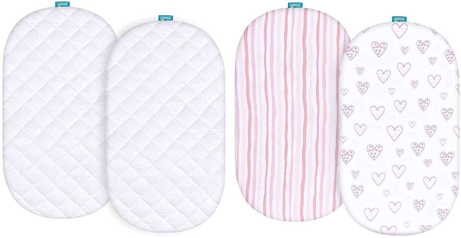 Biloban Waterproof Mattress Protector, Quilted Mattress Cover and 100% Jersey Knit Cotton Bassinet S