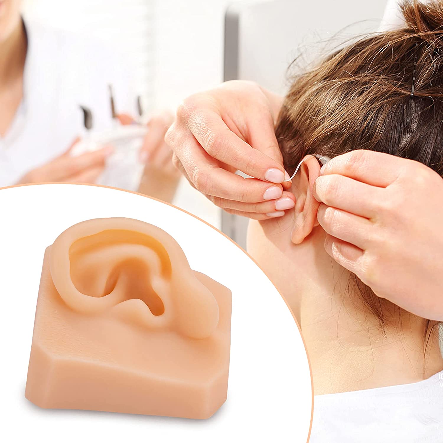 Ultrassist Soft Silicone Right Ear Model for Practicing Suture, Silicone Flexible Model for Jewelry 