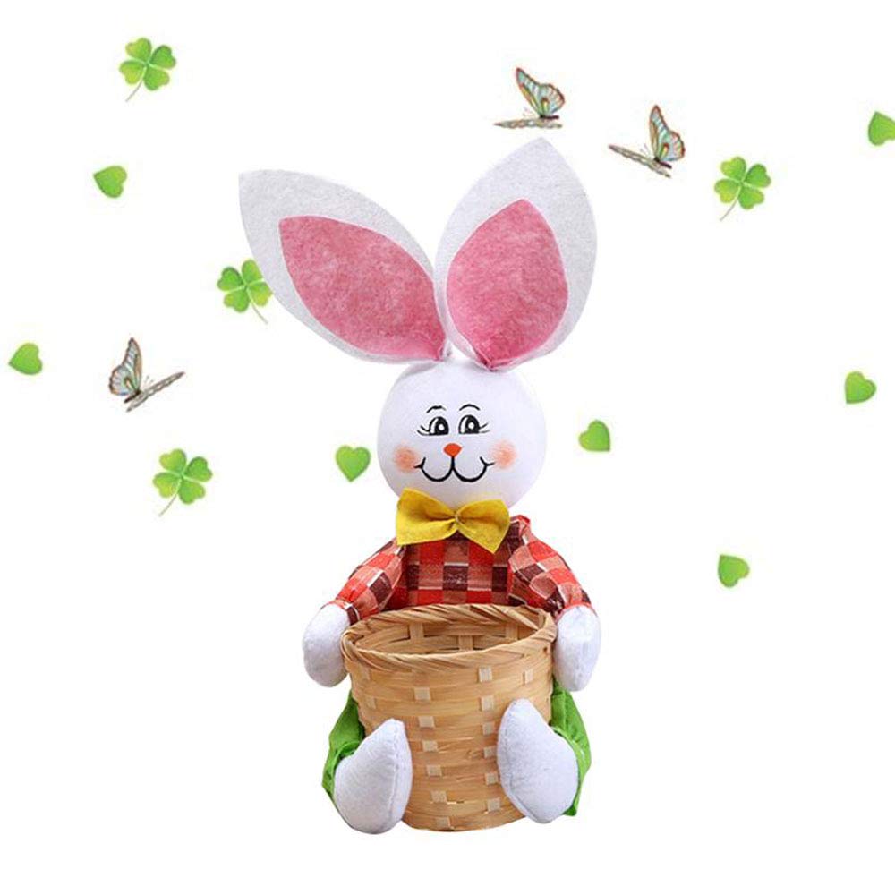 Asdomo Mini Round Basket, Lovely Cartoon Rabbit Shaped Basket Portable Food Candy Storage Basket for