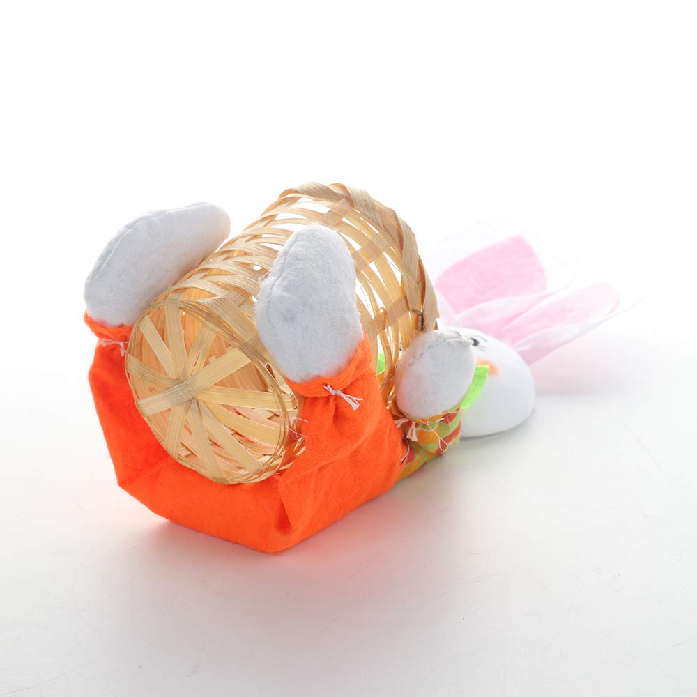 Asdomo Mini Round Basket, Lovely Cartoon Rabbit Shaped Basket Portable Food Candy Storage Basket for