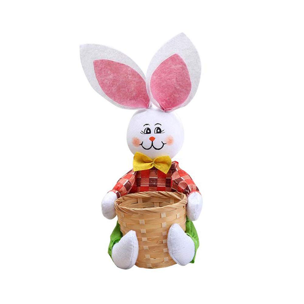 Asdomo Mini Round Basket, Lovely Cartoon Rabbit Shaped Basket Portable Food Candy Storage Basket for