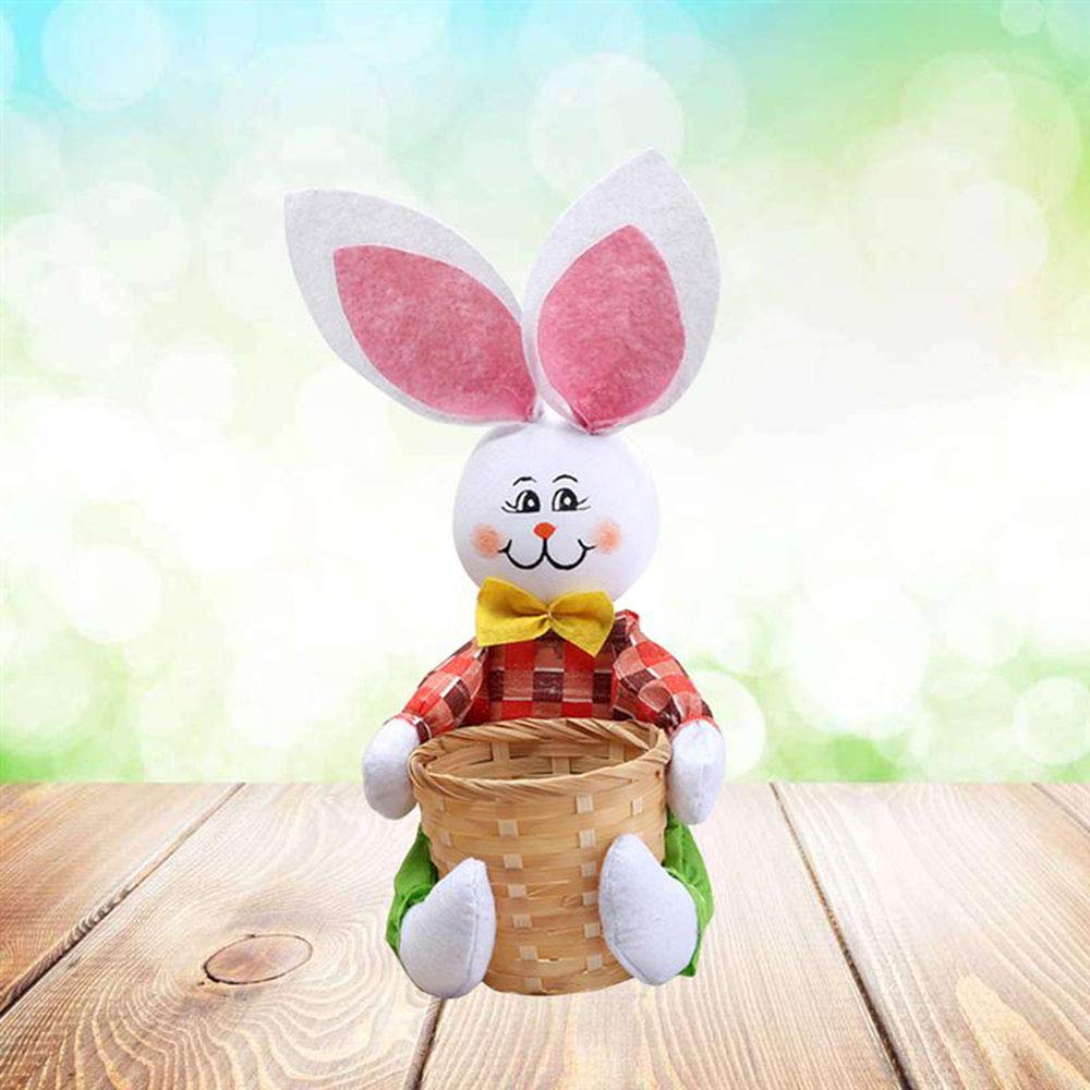 Asdomo Mini Round Basket, Lovely Cartoon Rabbit Shaped Basket Portable Food Candy Storage Basket for