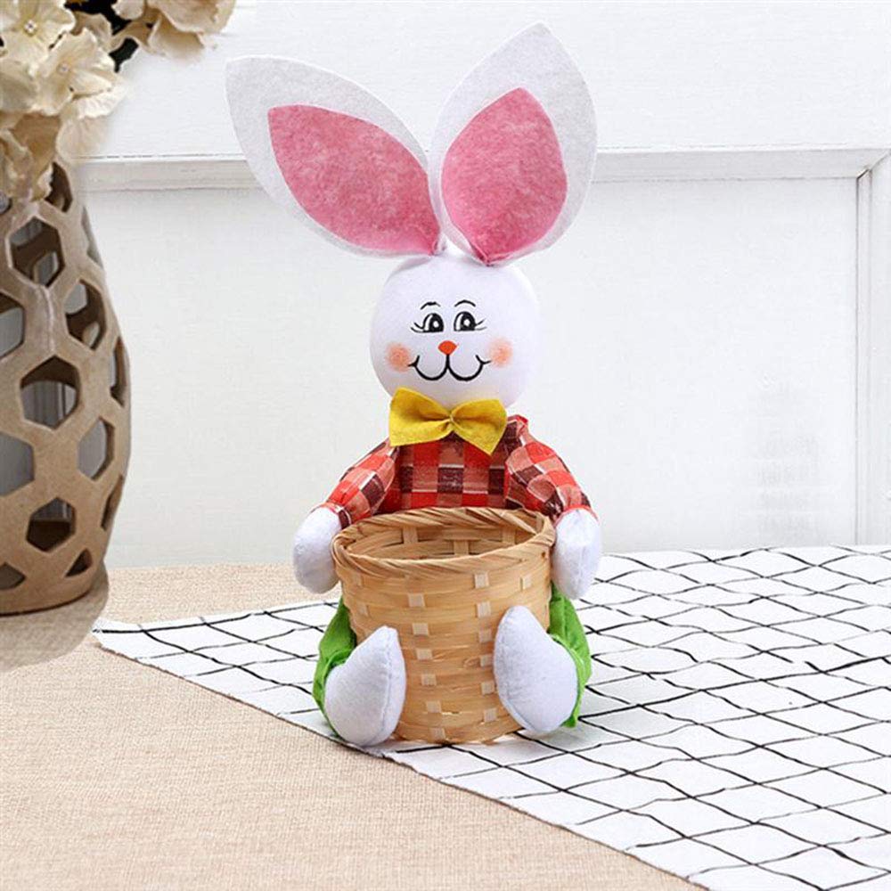 Asdomo Mini Round Basket, Lovely Cartoon Rabbit Shaped Basket Portable Food Candy Storage Basket for