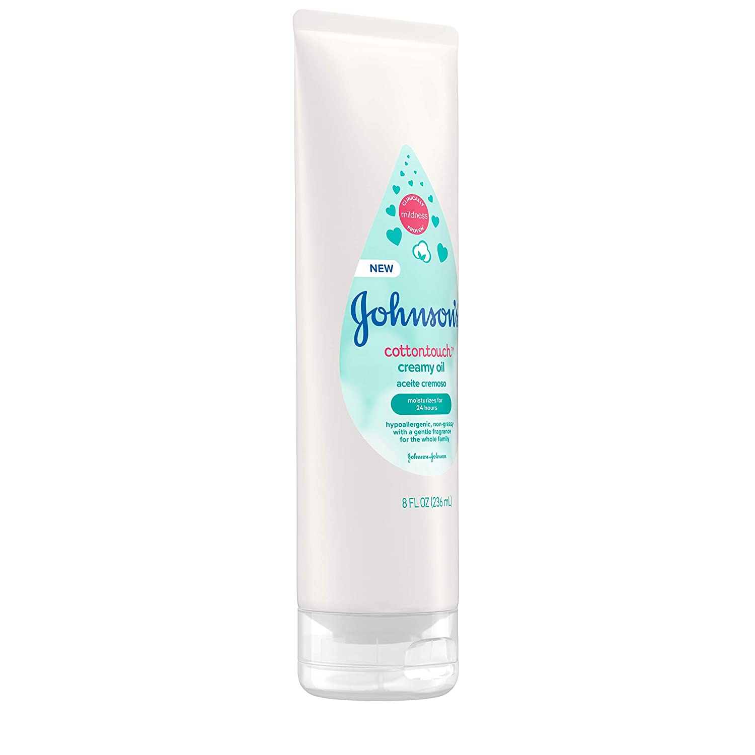 Johnson's CottonTouch Moisturizing Creamy Oil for Baby, Body Lotion with Real Cotton and Gentle Frag
