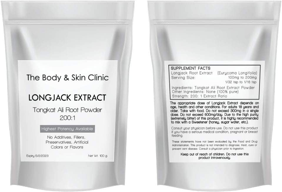 Pure Longjack Extract 200:1 Powder (100 Grams) - Tongkat Ali - Eurycoma Longifolia