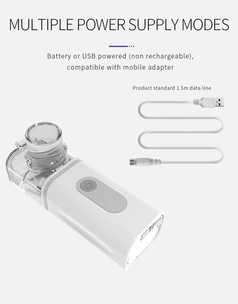 REEMEX Nebulizer, Handheld Atomizer Nebulizer Portable Nebulizer Machine for Travel Home Use, Person
