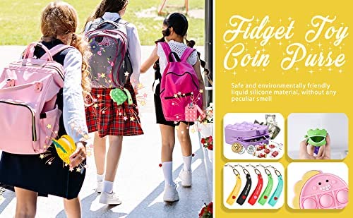 Christmas Santa Claus Deer Pop Fidget Toy,Small Size Bag,Decorative Wallet Purse for School Bag,Push