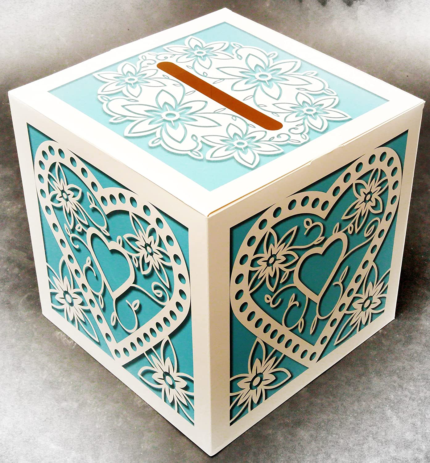 Tytroy Wishing Well Wedding Money Box Memory Cards Reception Centerpiece Box (Blue)