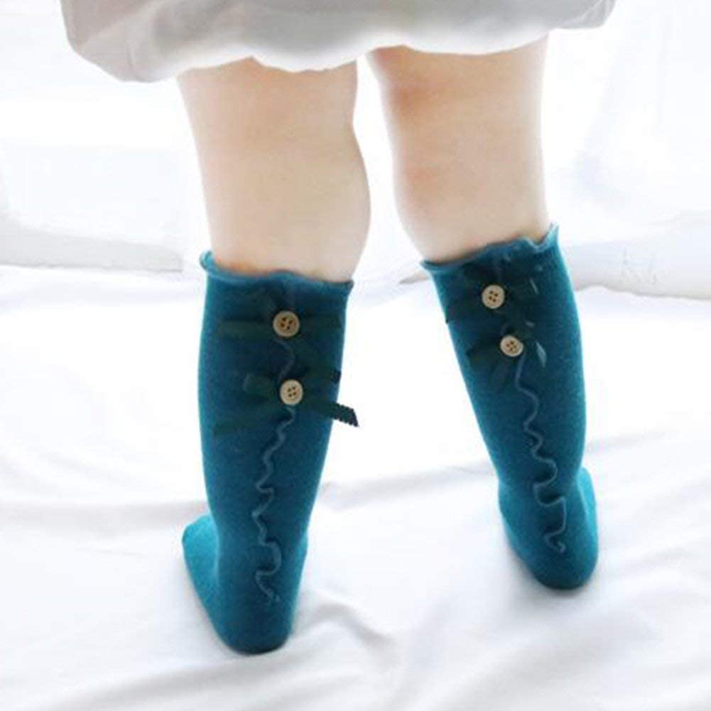 5PACK Princess Ruffle Stockings, Knee High Socks, Long Socks for Toddler Girl Kids Baby
