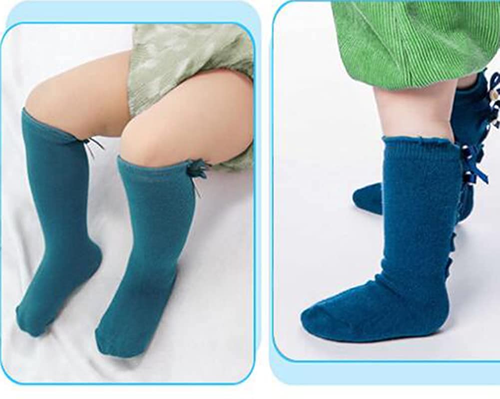 5PACK Princess Ruffle Stockings, Knee High Socks, Long Socks for Toddler Girl Kids Baby