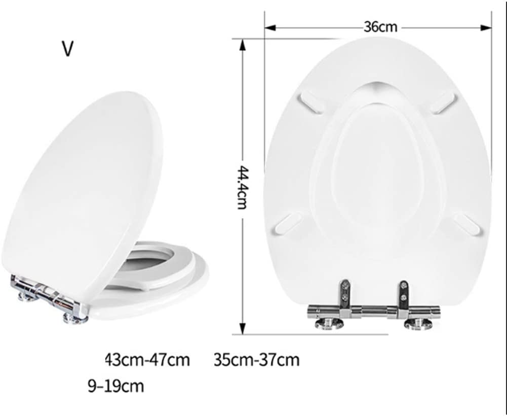 WODMB Potty Elongated Toilet Seat, Adult/Child, w/Chromed Metal Hinges
