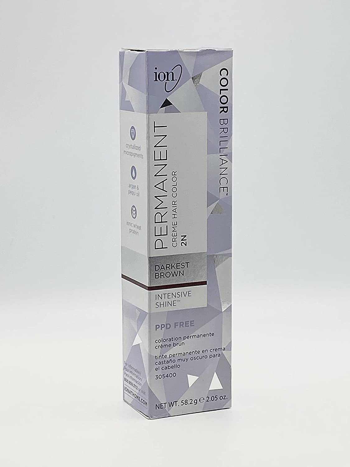 Ion Permanent Creme Hair Color (2N Darkest Brown)