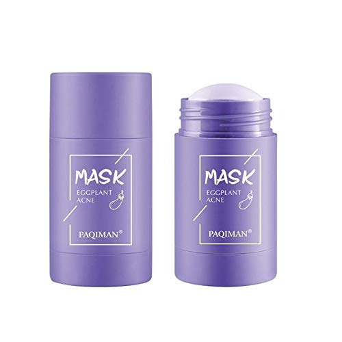 2 Pcs Eggplant Mask Purifying Clay Stick , Face Moisturizes Oil Control , Deep Clean Pore Improves S