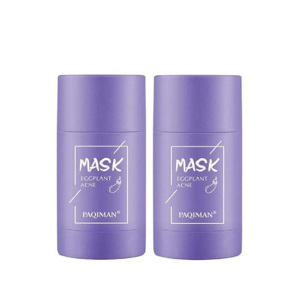 2 Pcs Eggplant Mask Purifying Clay Stick , Face Moisturizes Oil Control , Deep Clean Pore Improves S