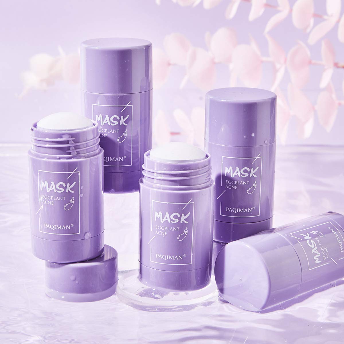 2 Pcs Eggplant Mask Purifying Clay Stick , Face Moisturizes Oil Control , Deep Clean Pore Improves S