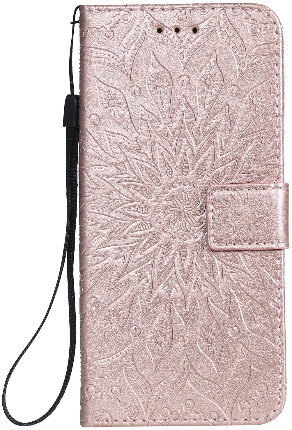 Cfrau Kickstand Wallet Case with Black Stylus for Samsung Galaxy S10 Plus,Retro Mandala Sunflower PU