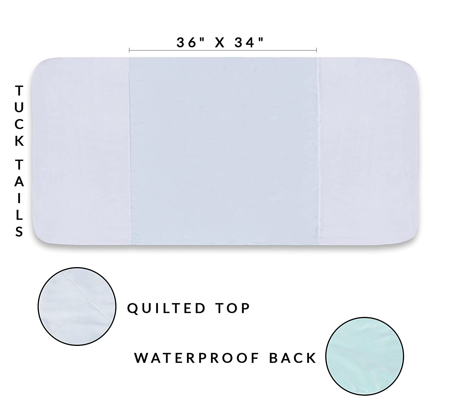 Saddle Style Reusable Waterproof Bed Pad - Made in America (34