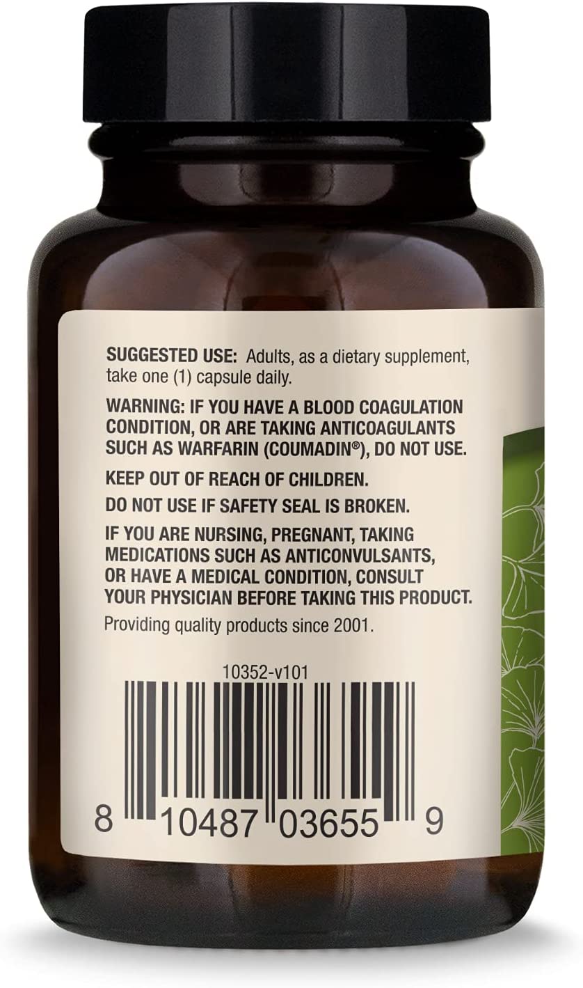 Dr. Mercola Organic Ginkgo Biloba with Coffee Fruit Extract Dietary Supplement, 30 Servings per Cont