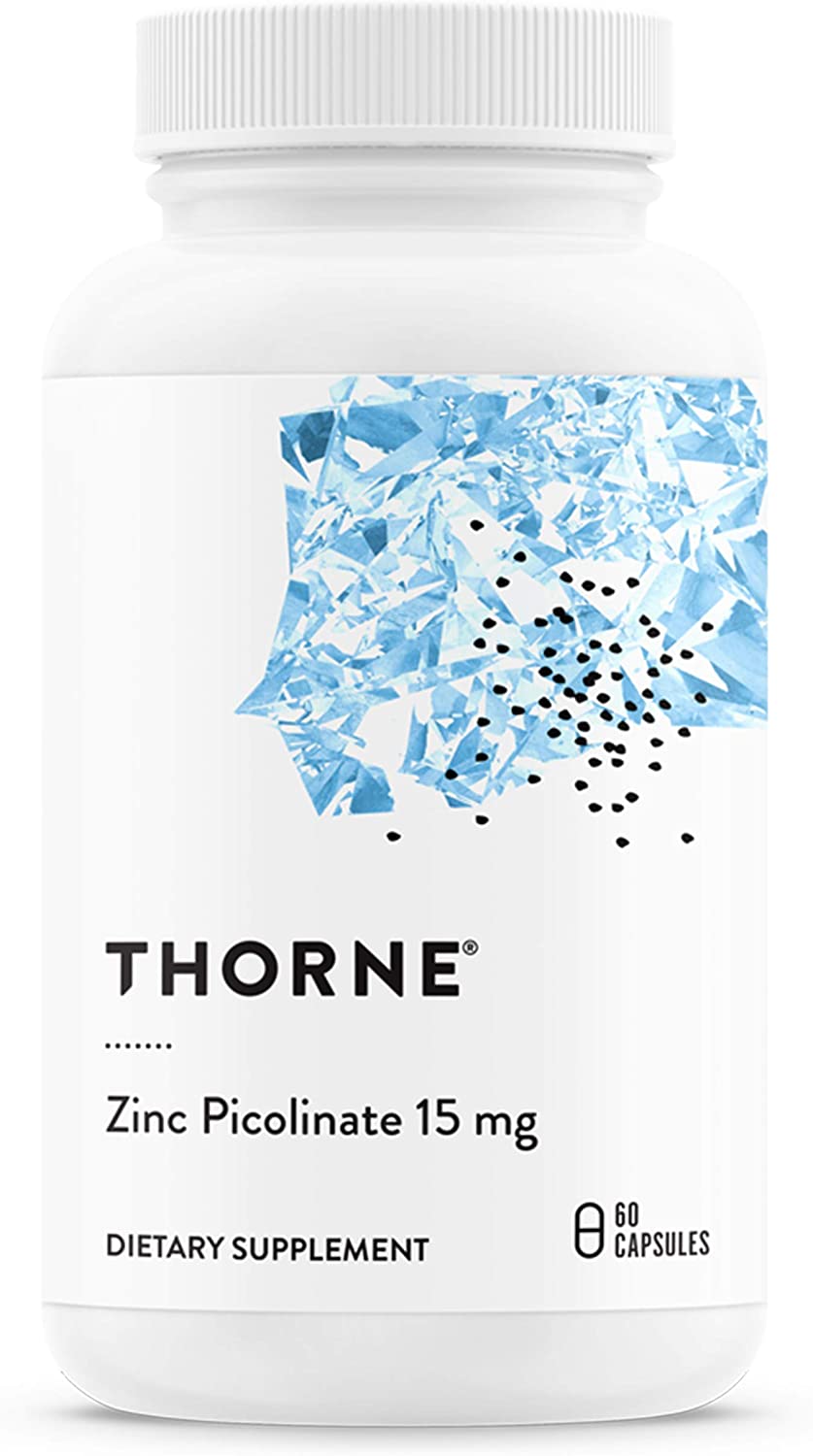 Thorne Zinc Picolinate 15mg - Highly Absorbable Zinc Supplement - Supports Wellness, Immune System,