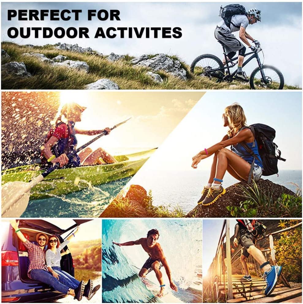 Mosquito Repellent Bracelet 12 Pack Natural Mosquito Repellent Band with 24 Pcs Stickers Safe for Ki