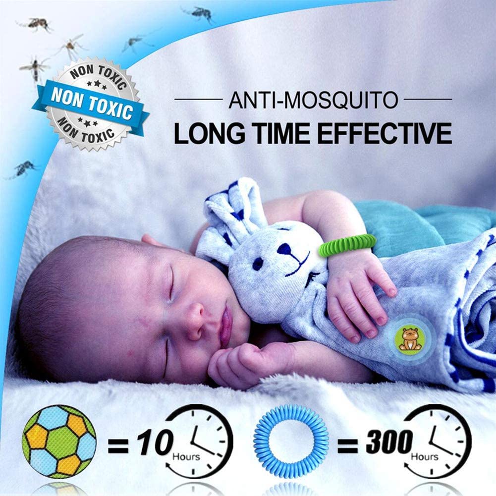 Mosquito Repellent Bracelet 12 Pack Natural Mosquito Repellent Band with 24 Pcs Stickers Safe for Ki