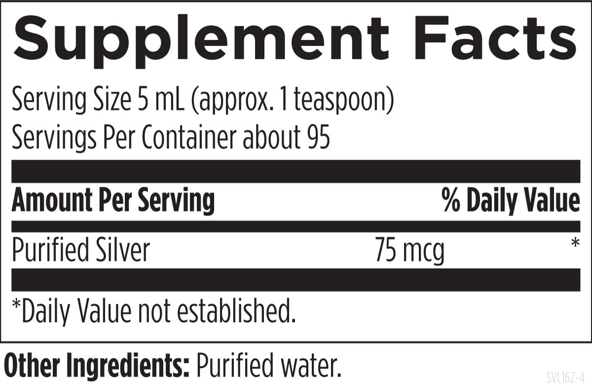 Designs for Health Liquid Silver - Silvercillin Pure Silver with Purified Water, 15ppm Non-Toxic For