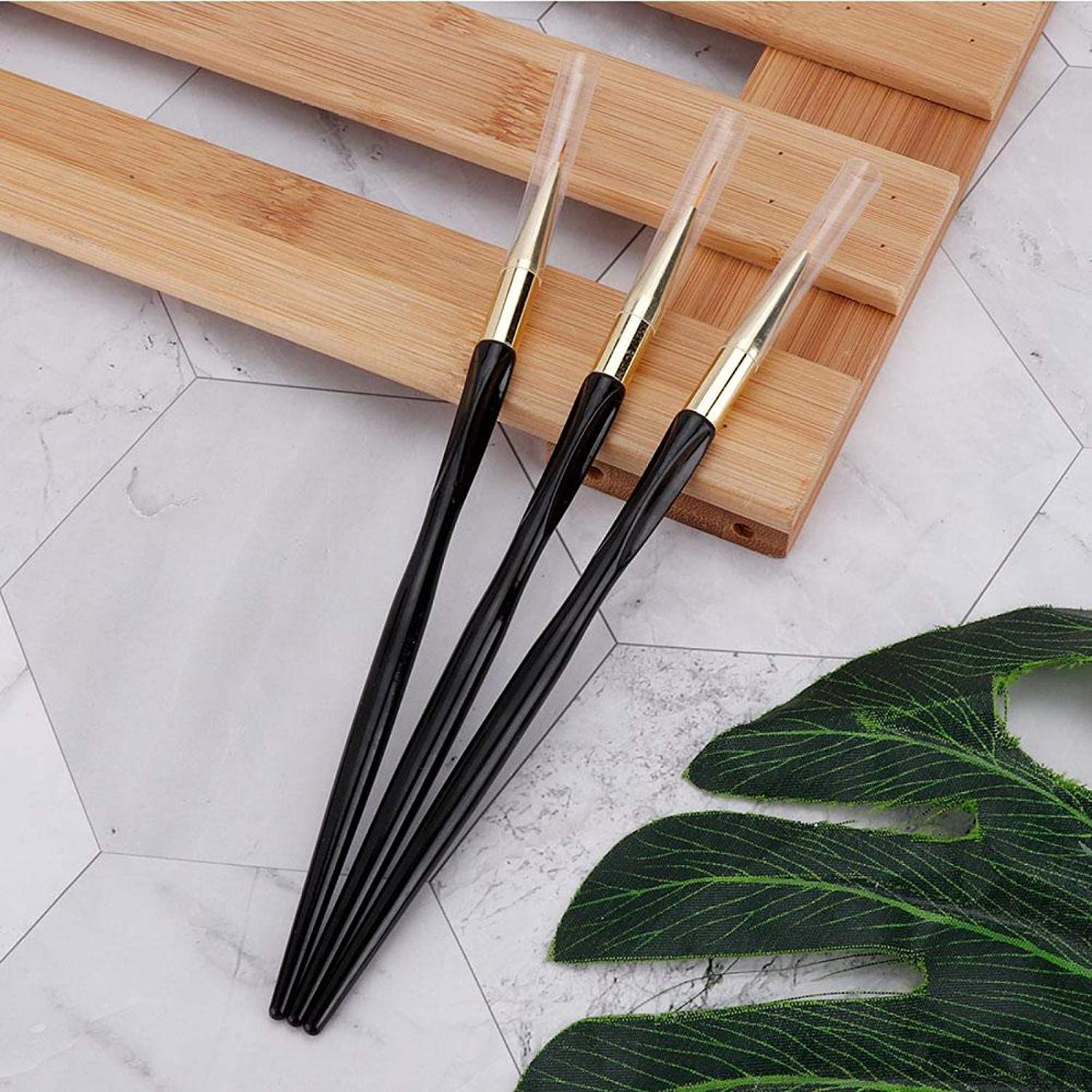 3pcs Nail Art Pens Set Line Drawing Painting Pen Brush Manicure Tool for Nail Art Salon(Black)