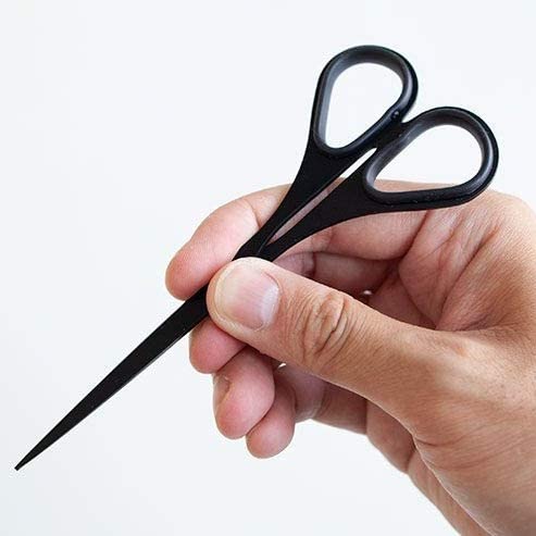 ALLEX Blue and Black Scissors for Office, Japanese Stainless Steel, Made in Japan Thin & Slim Scisso