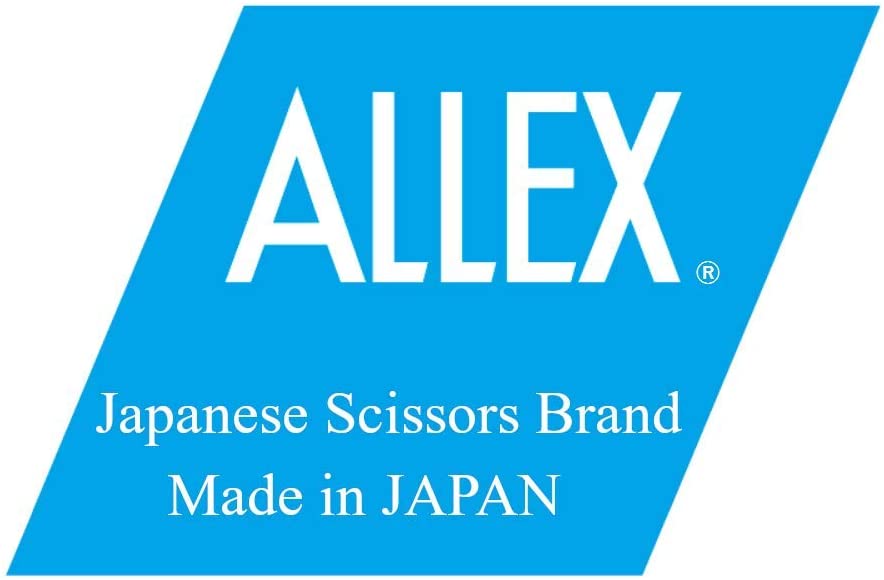 ALLEX Blue and Black Scissors for Office, Japanese Stainless Steel, Made in Japan Thin & Slim Scisso