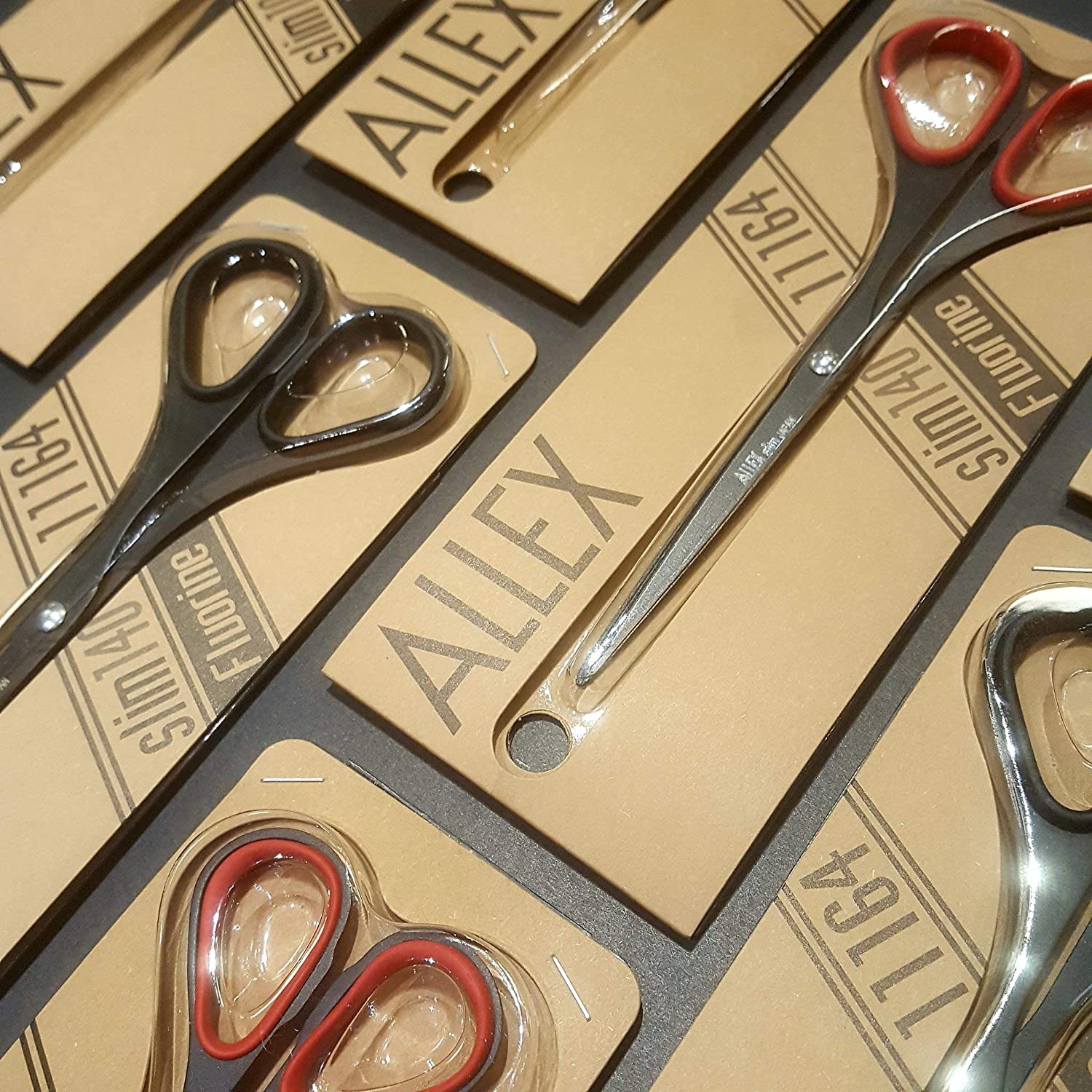 ALLEX Blue and Black Scissors for Office, Japanese Stainless Steel, Made in Japan Thin & Slim Scisso