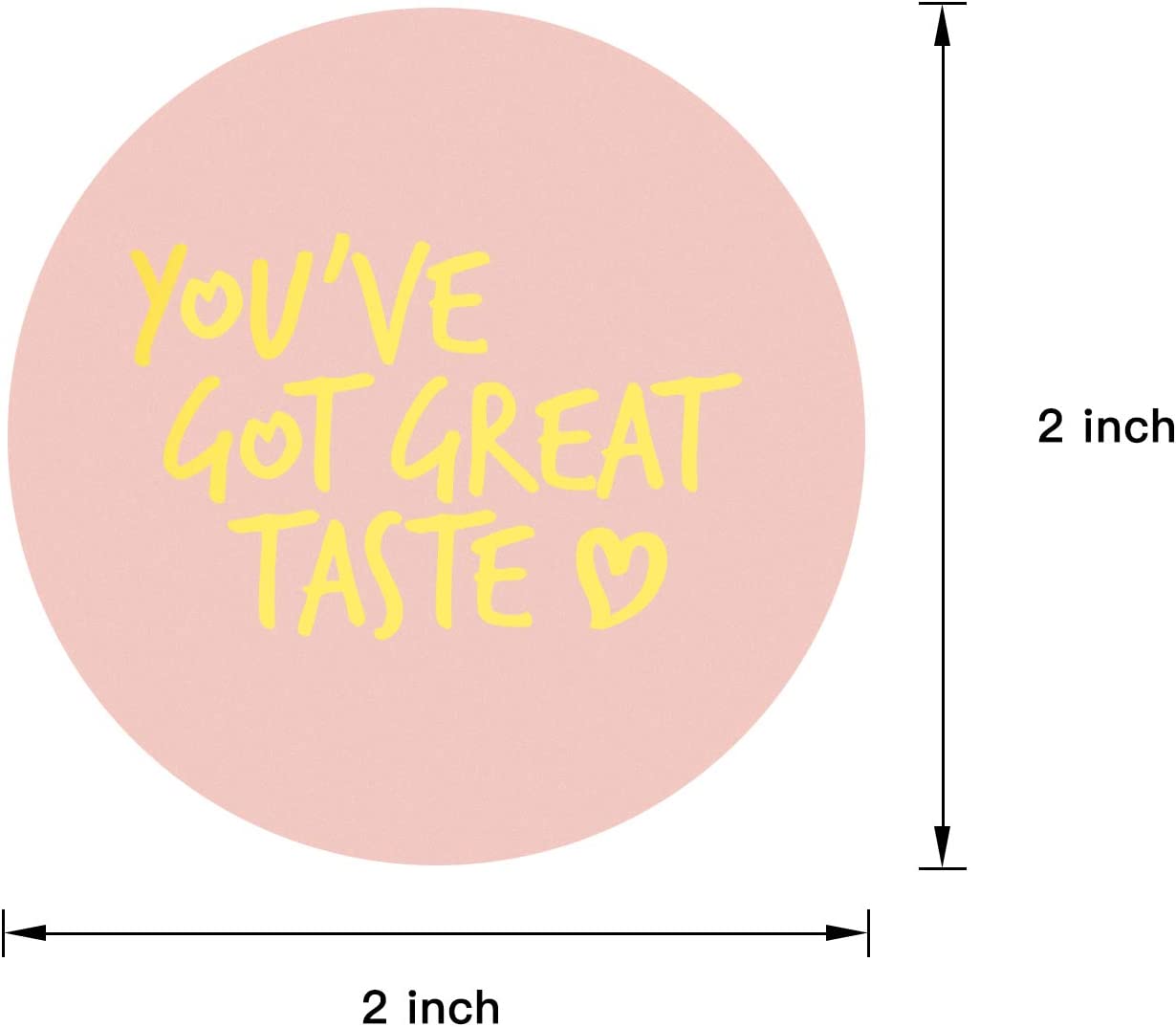 WRAPAHOLIC You've Got Great Taste Stickers - Pink Background Gold Foil Business Thank You Stickers, 
