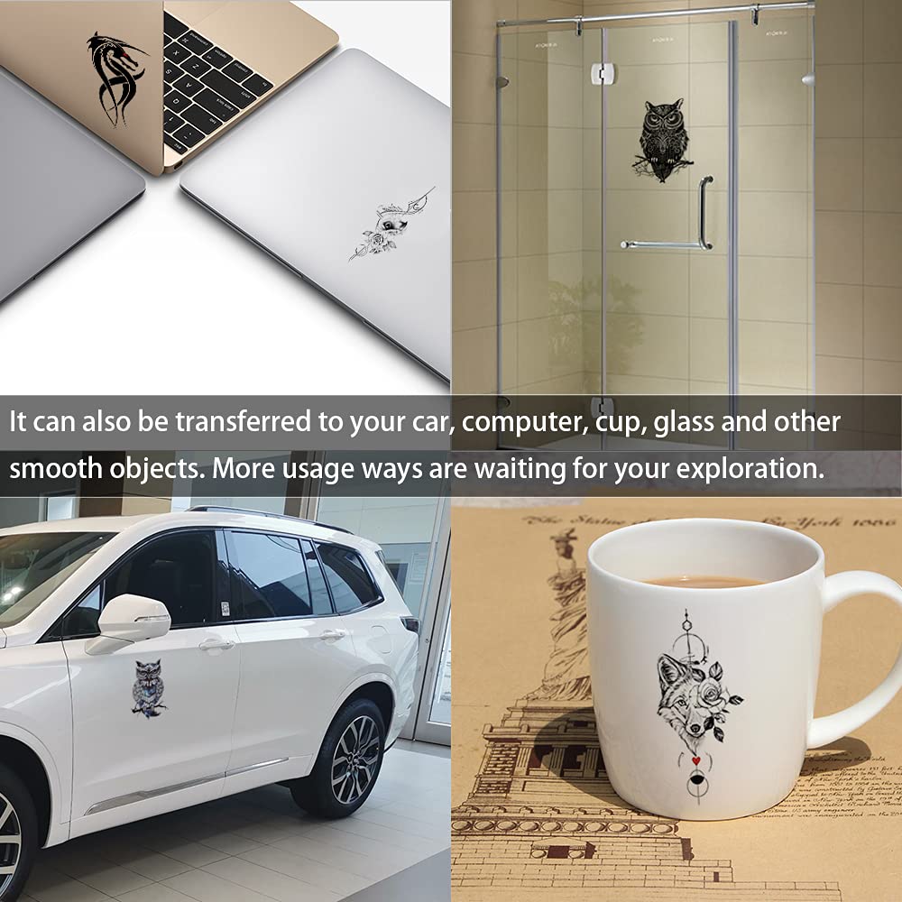 20 Sheets Large Owl Temporary Tattoos for Men Women, Realistic Owl Temporary Tattoo Stickers for Adu