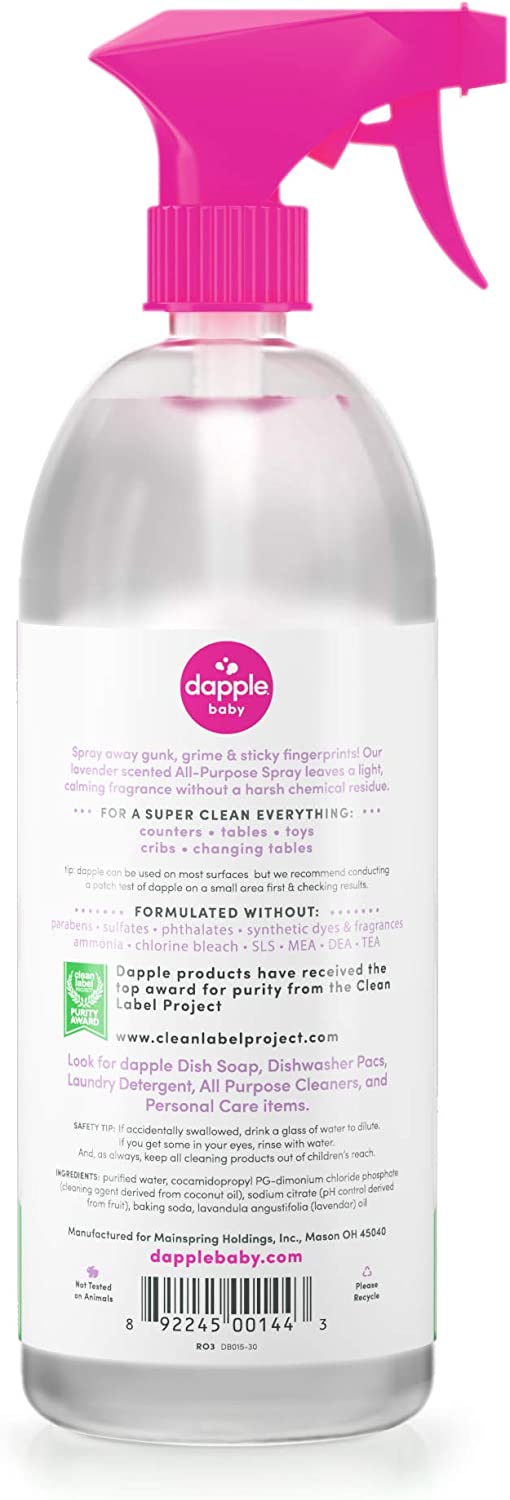 Dapple Baby All Purpose Cleaning Spray, PlantBased, Hypoallergenic, 1