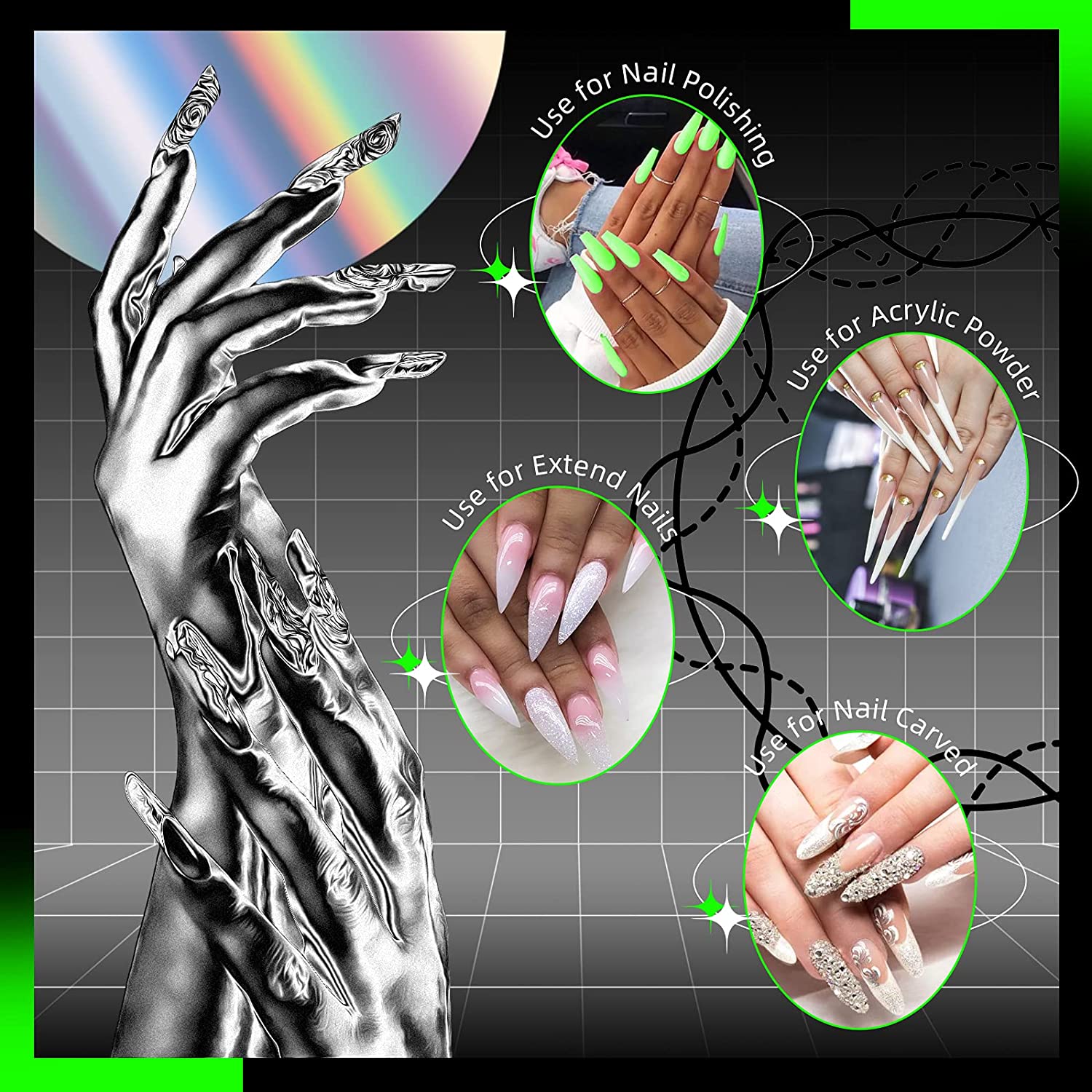 Aokitec Kolinsky Acrylic Nail Brush for Acrylic Powder, #14 Nail Art Brush for Acrylic Application, 