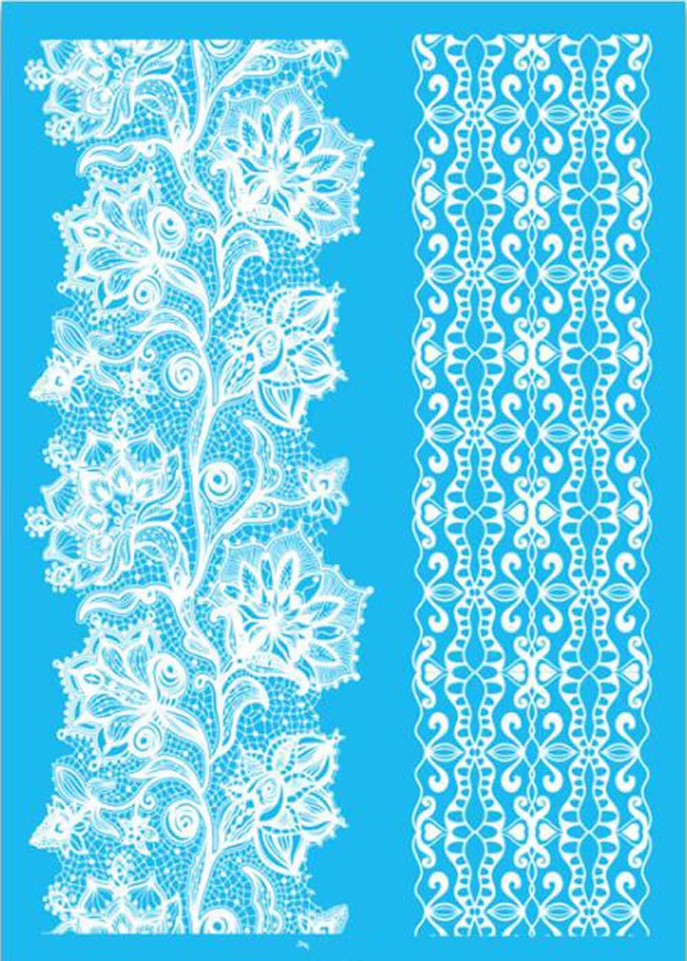 Sttiafay White Lace Temporary Tattoo Thigh Arm Fake Tattoo Art Stickers Lace Body Transfer Tattoo Wa