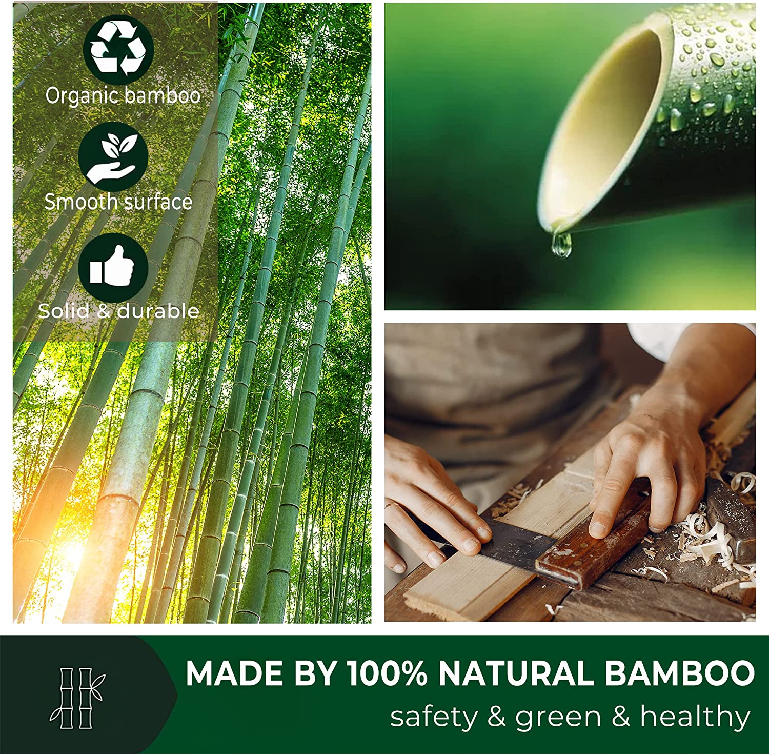 RENOOK Back Scratcher for Men, Women & Kids - Bamboo Scratchers with Curved Handle for Itches - Gent