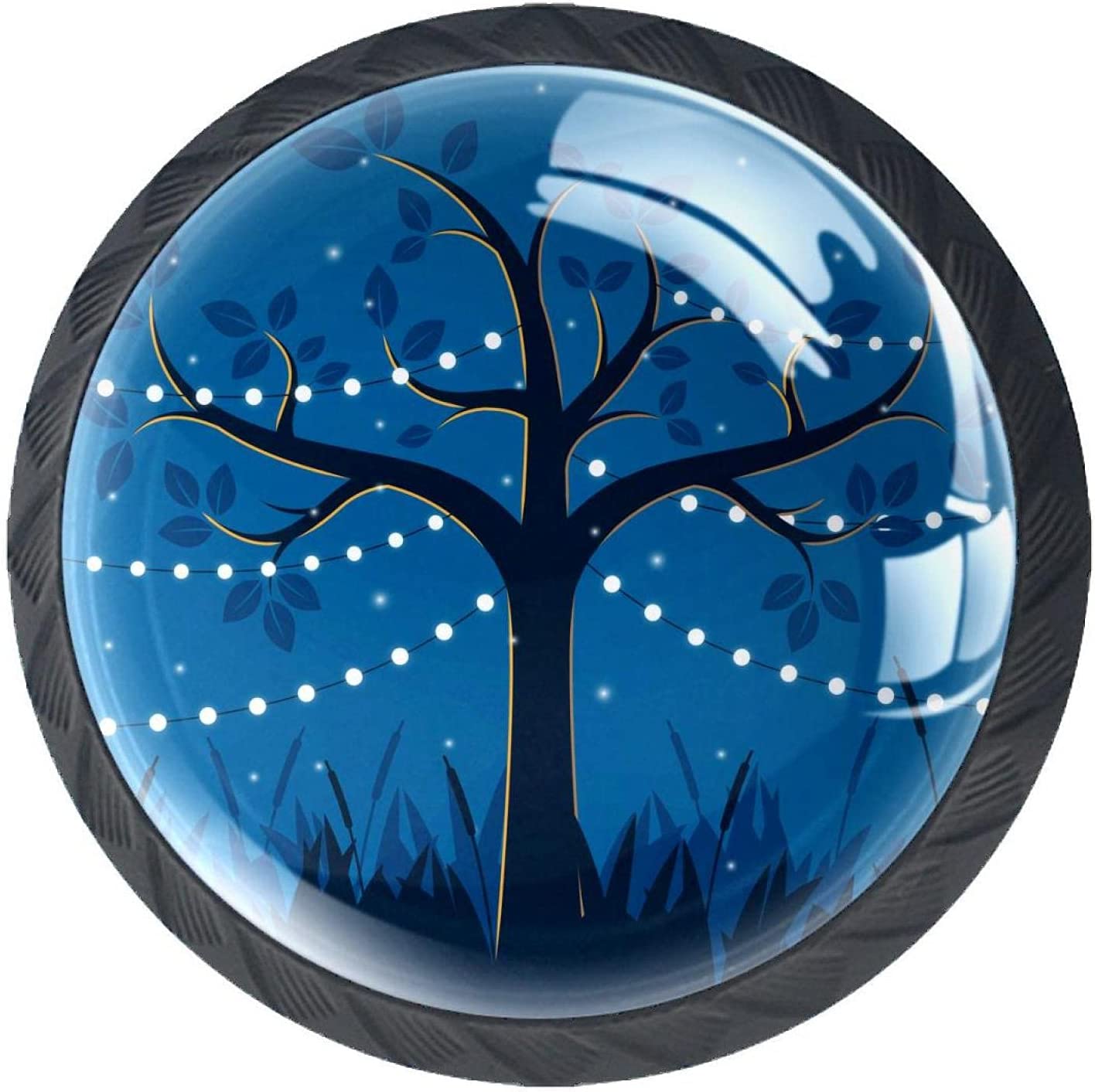 Magic Tree with Decorative Lights Blue for Drawer Dresser Kitchen Cabinets Wardrobe Bathroom Cabinet