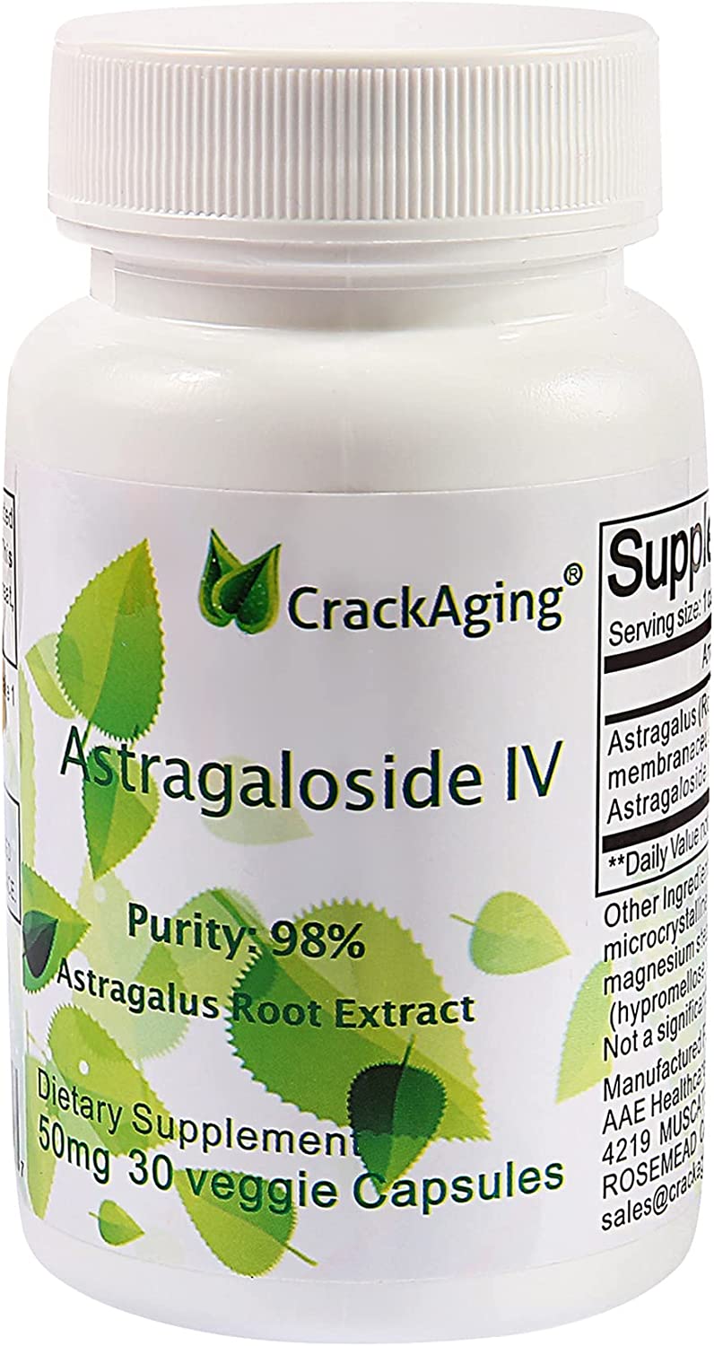 Super-Absorption Astragaloside IV 98% -Telomere Supplement 50mg 30 Caps