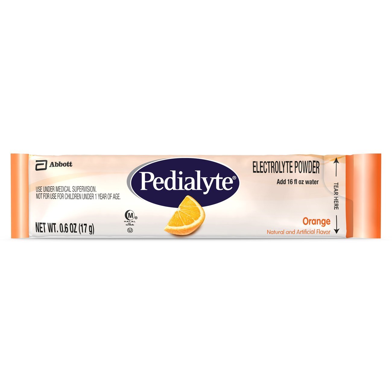 Pedialyte Electrolyte Powder, Electrolyte Drink, Orange, Powder Sticks, 6 Pcs of 0.6 Oz Packets (Pac