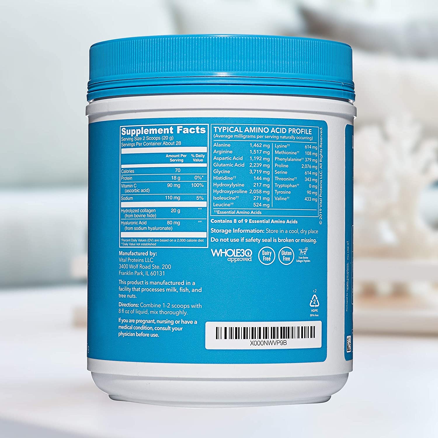 Vital Proteins Collagen Peptides Powder 20oz + Marine Collagen Peptides Powder