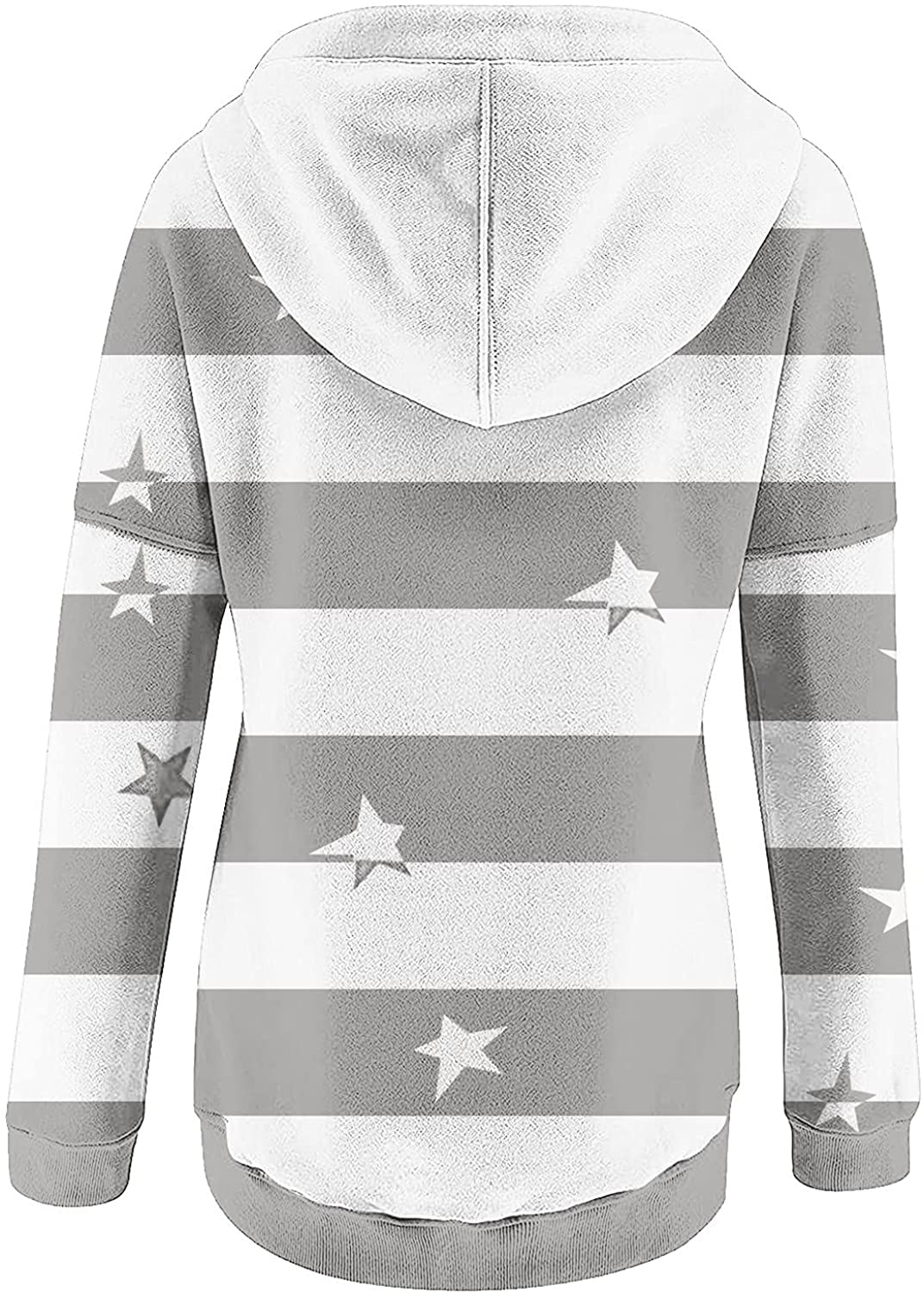 Sweatshirt for Women,Womens Tops Fashion Buttons Pullover Hoodie Autumn Pockets Star Print Long Slee