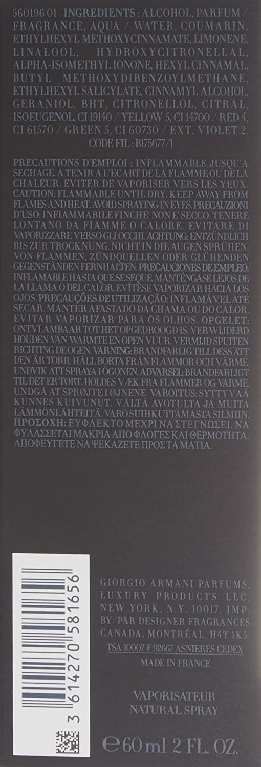 Giorgio Armani Code Profumo Parfum Spray for Men, 2.0 Ounce